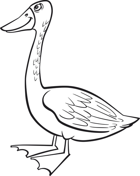 Cartoon goose coloring page - Vektor, Bild