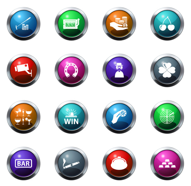 Casino icons set - Vector, Image