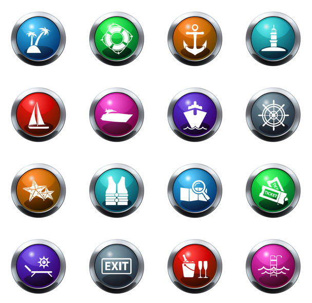 Cruise icons set - Vector, afbeelding