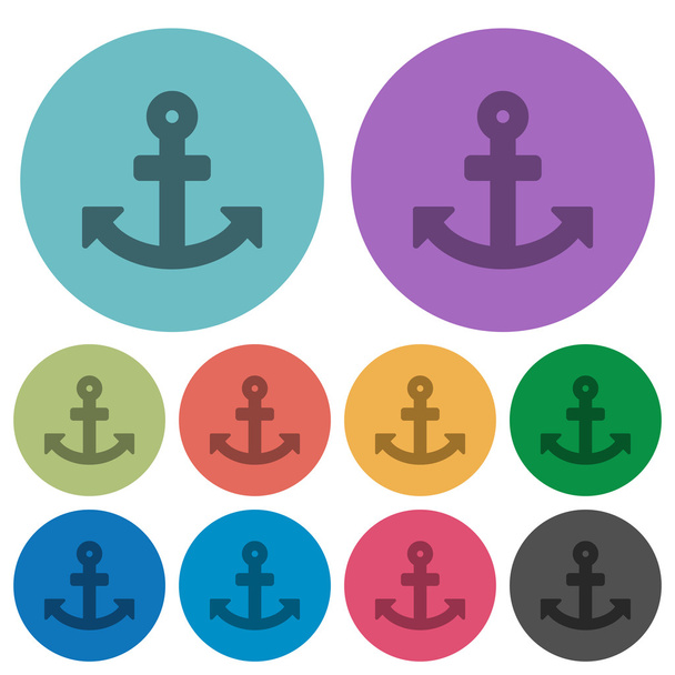 Color anchor flat icons - Vektori, kuva