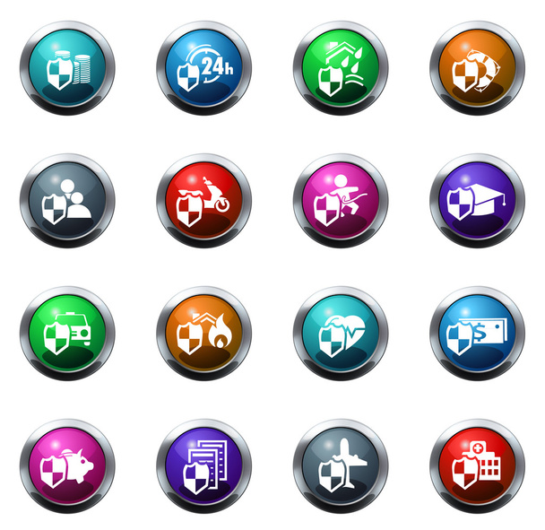 Vector insurance icons set - Vector, Image