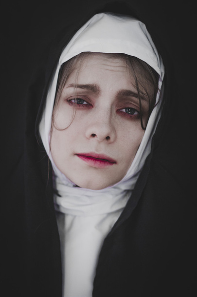 nun with open eyes - Photo, Image