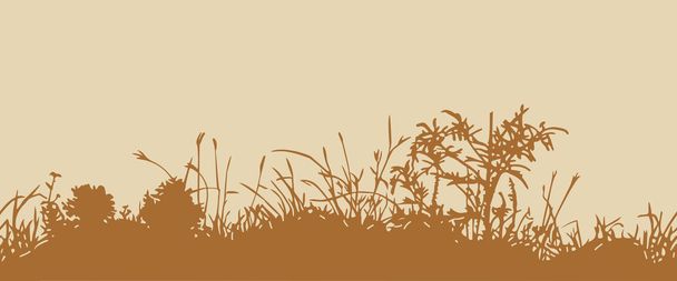 草。水平のシームレス パターン - ベクター画像