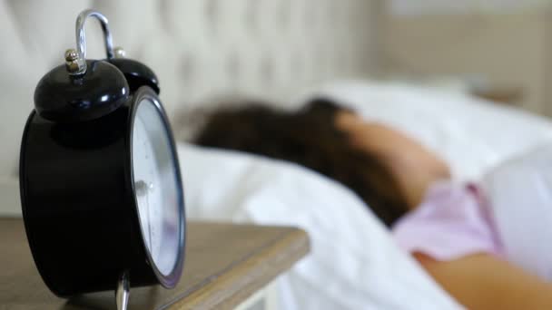 Watch ringing, woman turn it off refusing to wake up - Footage, Video