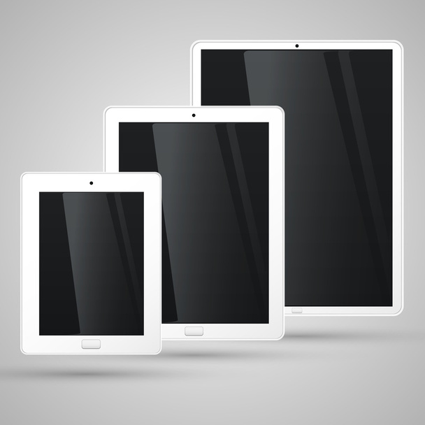 Different sizes of a white tablet - Vector, Image