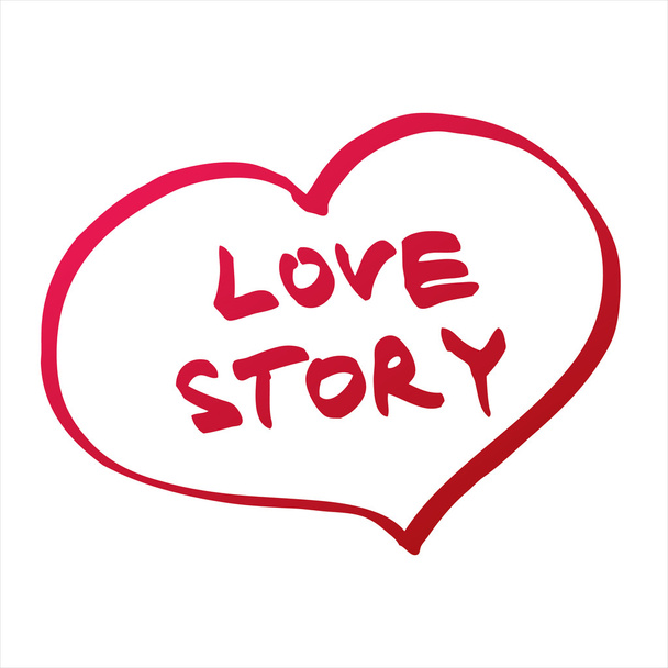 Ιστορία αγάπης. Cupids καρδιά - Διάνυσμα, εικόνα