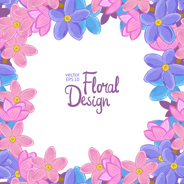 Vector frame with forget-me-not flowers - Vector, Image