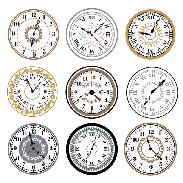 Horloge montres alarmes vectorielles icônes illustration
 - Vecteur, image