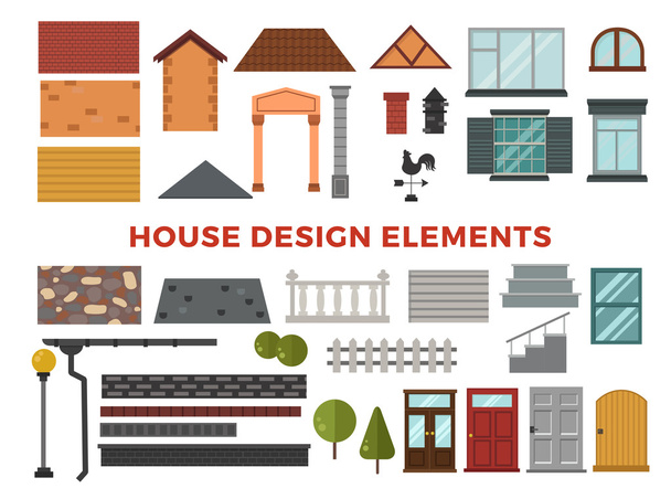 Casa familiar vector elementos de diseño
 - Vector, imagen