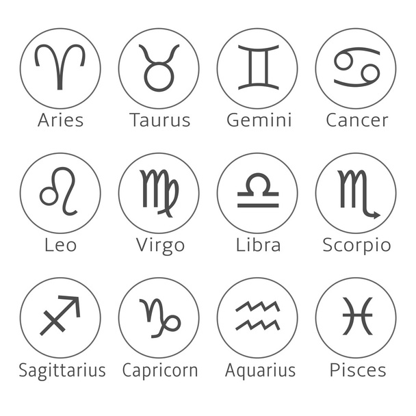 Jeu de signes du zodiaque
 - Vecteur, image