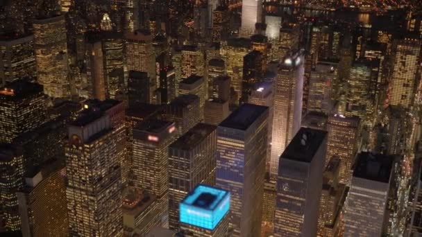 New York városának éjszakai látképe - Felvétel, videó