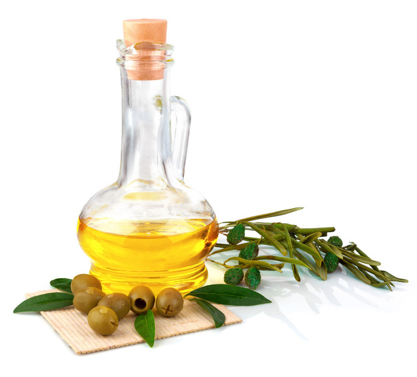 Glass bottle of olive oil - Foto, Imagem