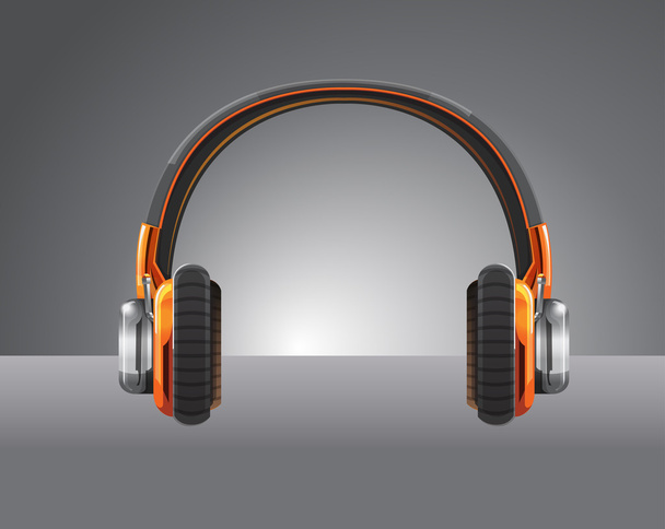 oranžový stereo sluchátka - Vektor, obrázek