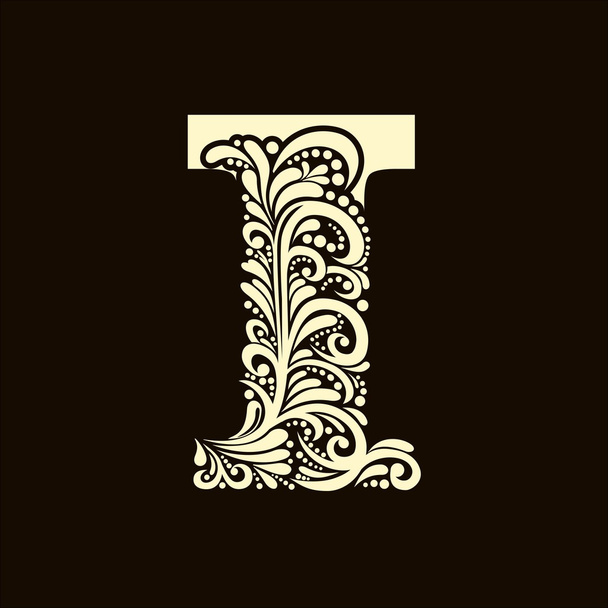 Elegante kapitaal de letter I - Vector, afbeelding