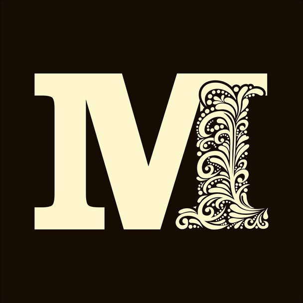 Элегантная заглавная буква M
 - Вектор,изображение