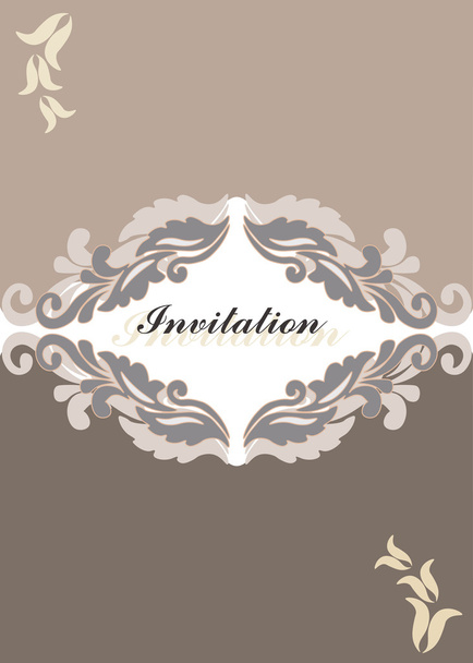 Floral ornament invitation card - Vektor, Bild