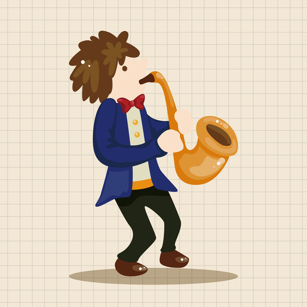 character musician saxophone  theme elements - Вектор, зображення