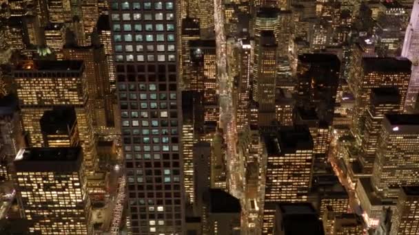 New York City skyline 's nachts - Video