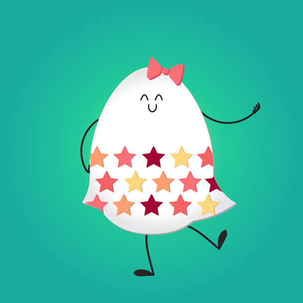 Happy easter with happy egg - Vector, Image