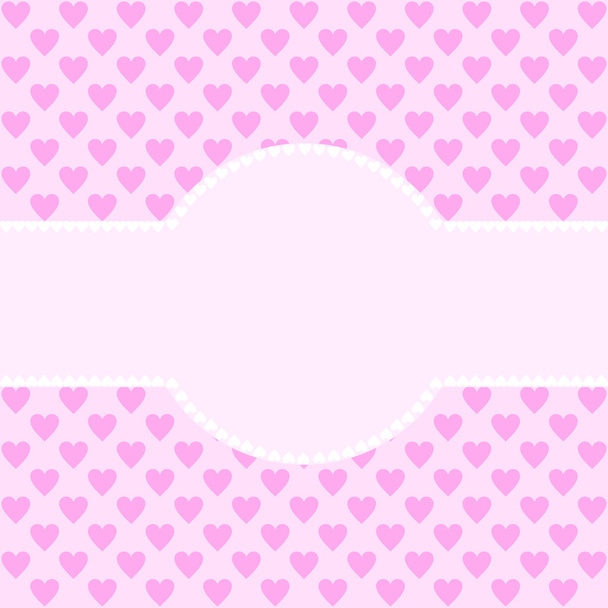 Large text field  edged with white hearts - Vector, Image