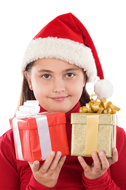 piękna dziewczyna z prezenty świąteczne - Zdjęcie, obraz