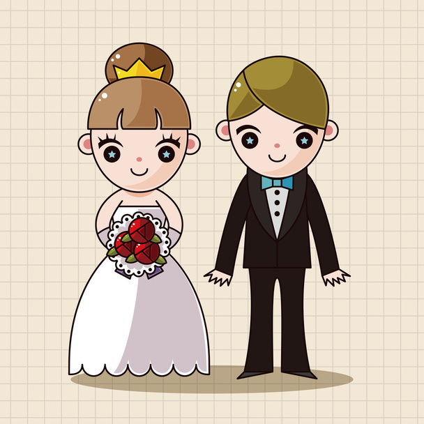 wedding couple theme elements vector,eps - Vektor, obrázek