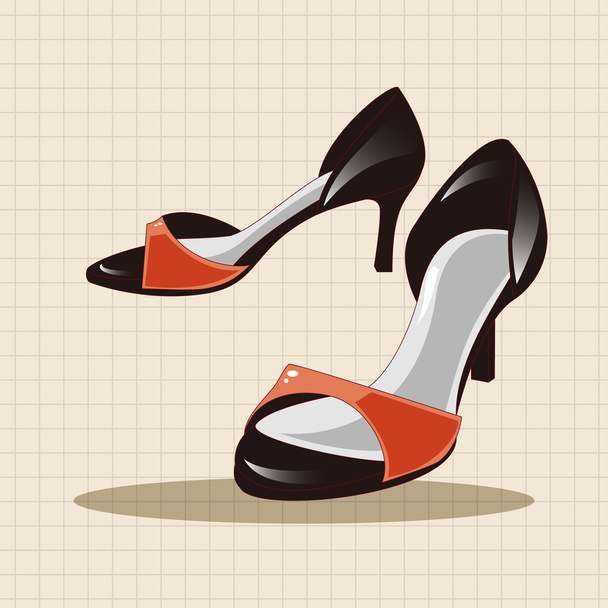 High-heeled shoes style theme elements - Vector, afbeelding