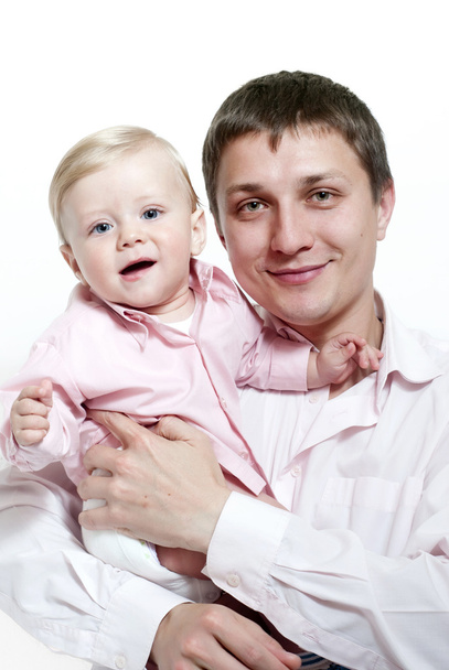Portrait of happy father and his baby - Fotó, kép