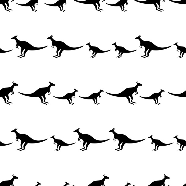 black animal kangaroo seamless vector pattern eps10 - ベクター画像