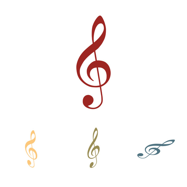 Conjunto de ícones de clave de violino
 - Vetor, Imagem