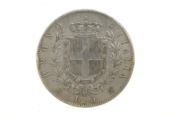 5 liras 1872, Victorio Emanuele II,Italian currency, - Foto, Imagen