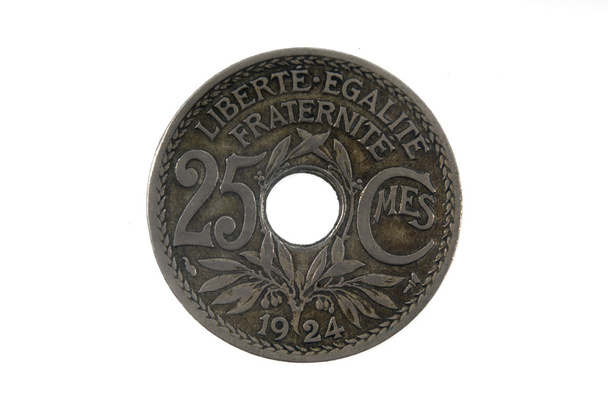 French currency of the twentieth century 25 cents,1924 - Photo, Image