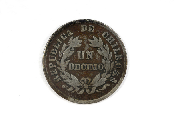 Un decimo coin of Chile 1885 - Foto, Imagen