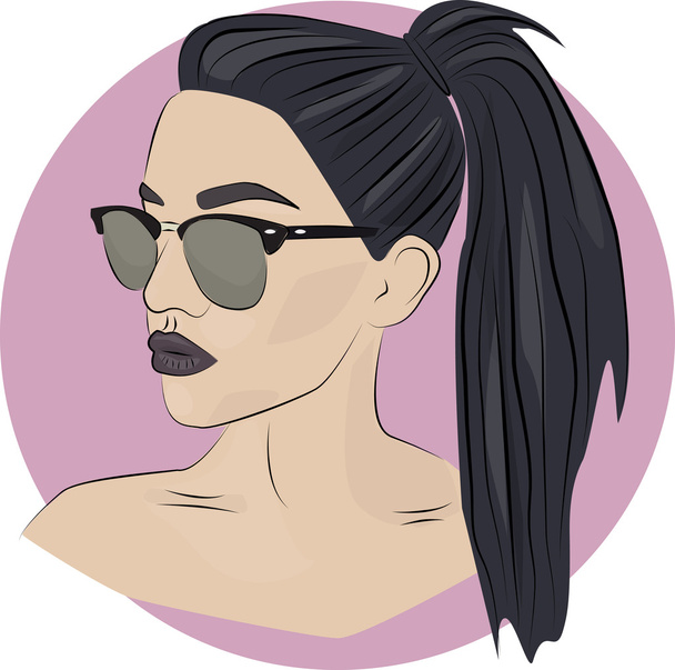 The girl in sunglasses - Vector, Image