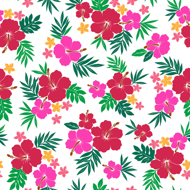 Hibiscus flower pattern - Wektor, obraz