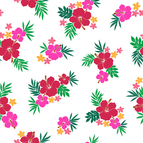 Hibiscus flower pattern - Вектор,изображение