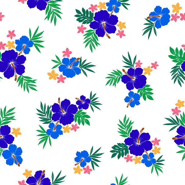 Hibiscus flower pattern - Vektor, Bild
