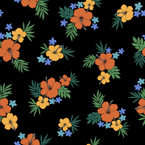 Hibiscus flower pattern - Vektor, kép