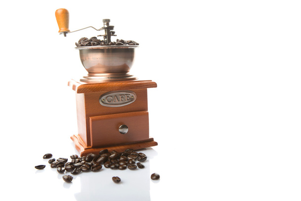 Kahve çekirdeği ve Kahve değirmeni - Fotoğraf, Görsel