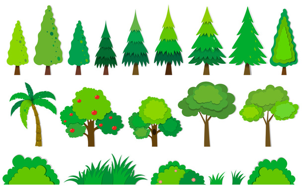 Different kind of trees - Vector, Image