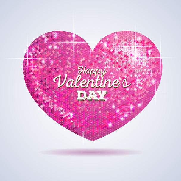 Valentine sparkle pink love heart - Vektori, kuva