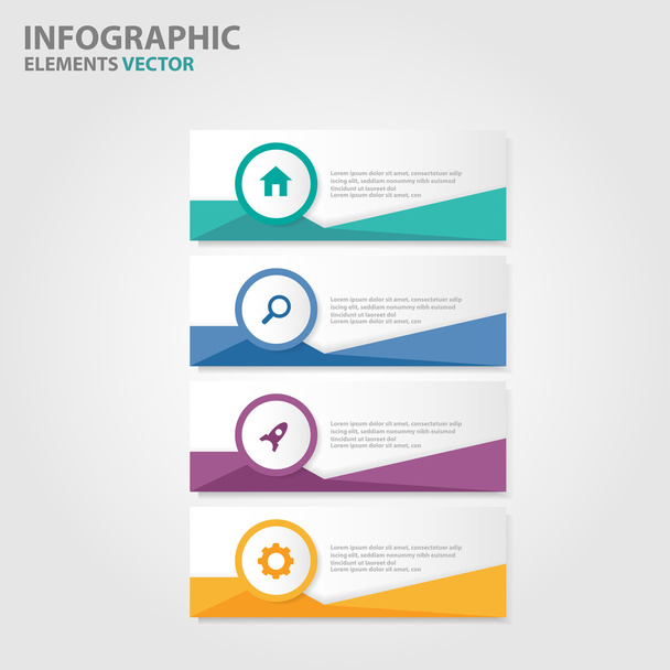 Πολύχρωμο Infographic στοιχεία παρουσίαση πρότυπα επίπεδη σχεδίαση για φυλλάδιο οδηγιών Φέιγ βολάν μάρκετινγκ διαφήμισης - Διάνυσμα, εικόνα