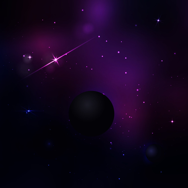 Темно-фиолетовое и голубое пространство со многими звездами и светом. Векторный журнал
 - Вектор,изображение