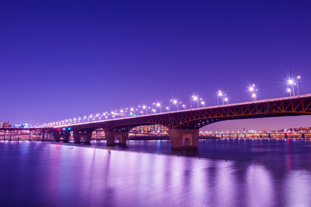 Seongsu bridge at night in seoul,korea. - Foto, Imagen