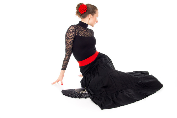 flamenco dancer girl sitting - Fotó, kép