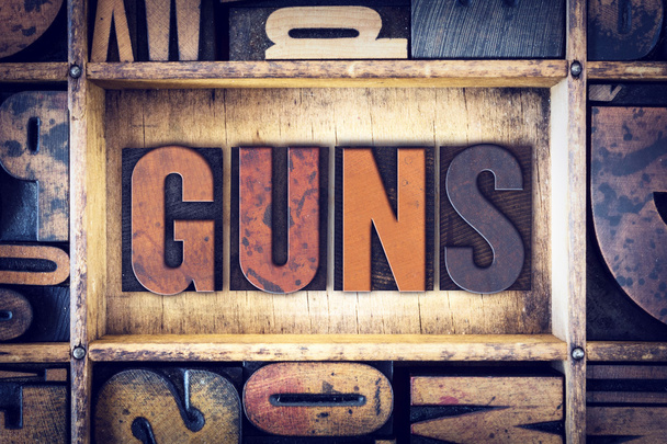 Guns Concept Letterpress Type - Photo, Image