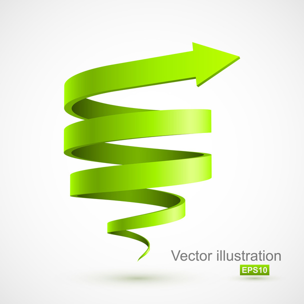 Green spiral arrow 3D - Vector, Image
