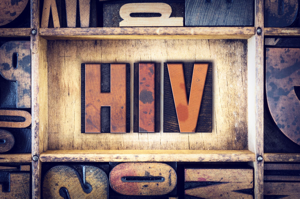 HIV Concept Letterpress Type - Φωτογραφία, εικόνα