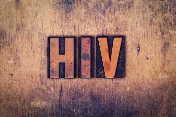 HIV έννοια ξύλινα Letterpress τύπου - Φωτογραφία, εικόνα