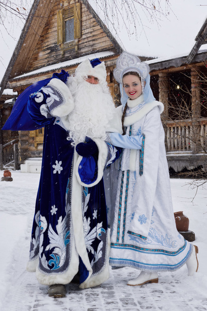 Russian Christmas characters: Ded Moroz (Father Frost) and Snegu - Photo, Image